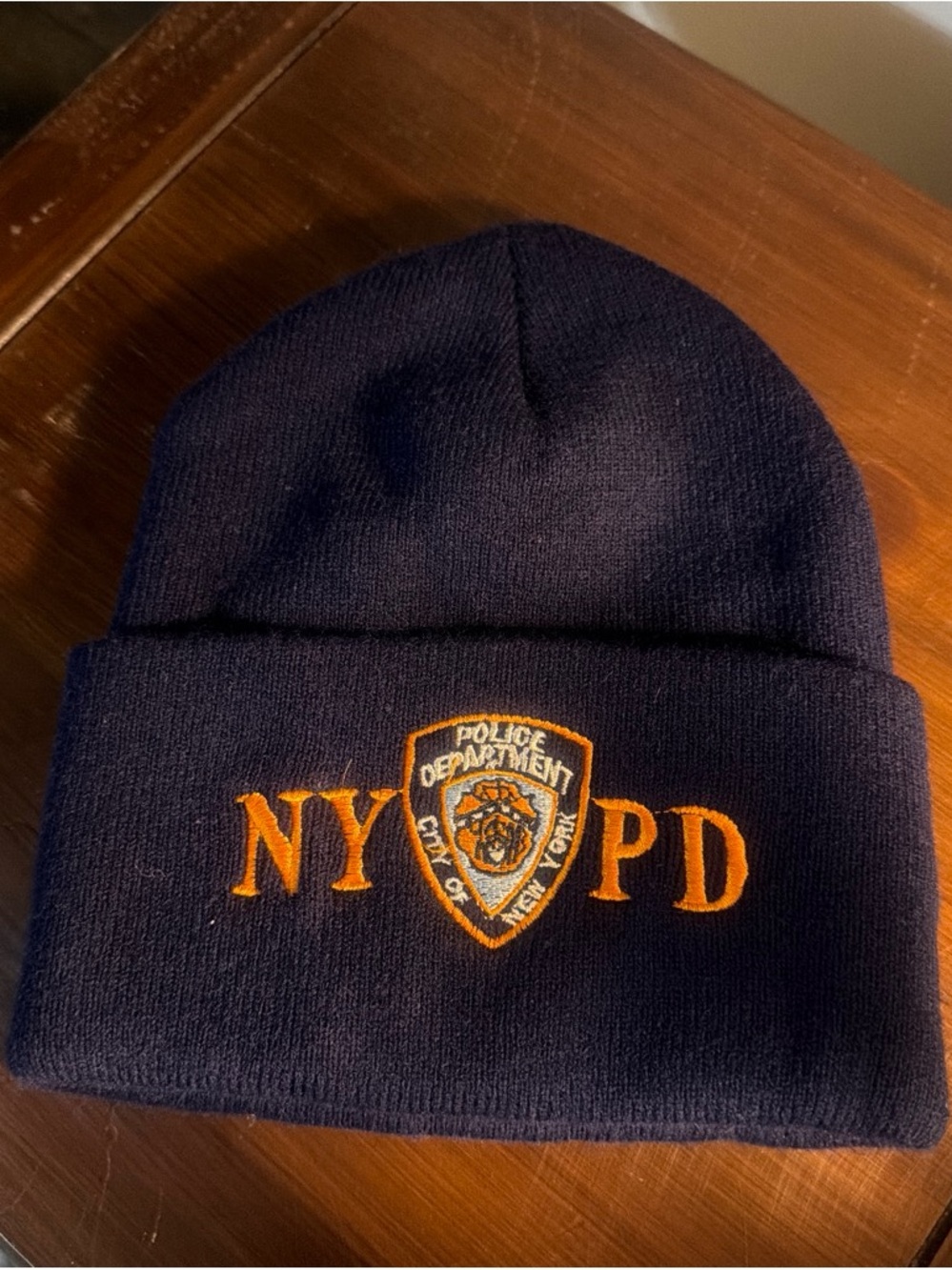 New NYPD Kids Navy Blue Embroidered Beanie